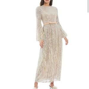 Nicola Bathie x Antonio Melani Sequined Feather Trim Dress - Sold out